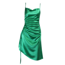 Load image into Gallery viewer, Solid Color Slim Side Slit Sling Party Dress
