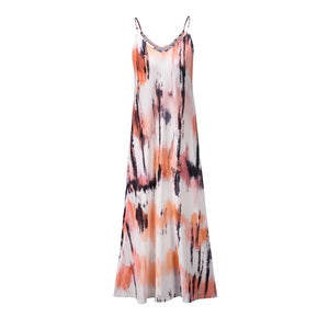Casual Loose Fit Printed Maxi Dress