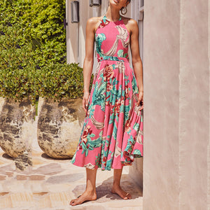 Printed Bohemian Vacation Maxi Dress