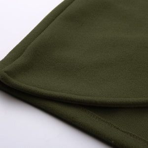 Elegant Solid Color Round Neck Long Sleeve Button Coat