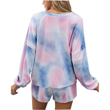 Load image into Gallery viewer, Long-sleeved Shorts Tie-dye Pajamas Suit Set
