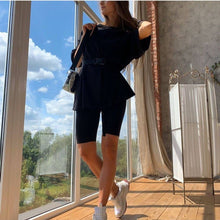 Load image into Gallery viewer, Pure Color Home Casual Suit With Belt Set
