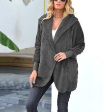 Load image into Gallery viewer, Plush Lapel Hooded Coat
