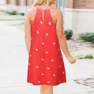 Halter Print Sleeveless Dress
