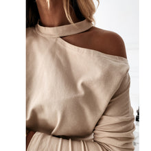 Load image into Gallery viewer, Long Sleeve Halterneck Stitching Top
