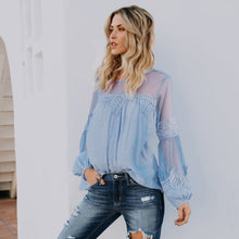 Load image into Gallery viewer, Casual Imitation Linen Long Sleeve Top
