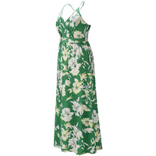 Load image into Gallery viewer, Bohemian Floral Print Suspender Maxi Dress
