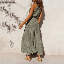 Load image into Gallery viewer, Sexy Halter Polk Dot Printed Maxi Dress
