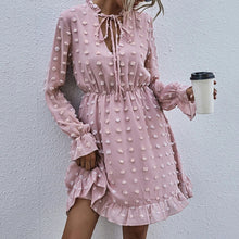 Load image into Gallery viewer, Elegant V-Neck Ruffle Mini Dress
