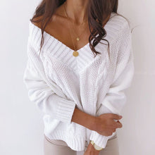 Load image into Gallery viewer, Sexy V-Neck Long Sleeve Sweater
