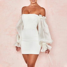 Load image into Gallery viewer, Off Shoulder Lantern Sleeve Bodycon Dress
