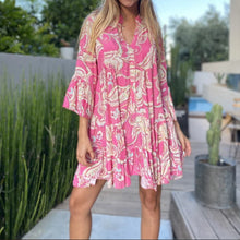 Load image into Gallery viewer, Boho Style Printed Vacation Mini Dress
