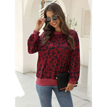 Load image into Gallery viewer, Long Sleeve Leopard Print Sweatshirt
