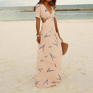 Bohemian Print V Neck Dress