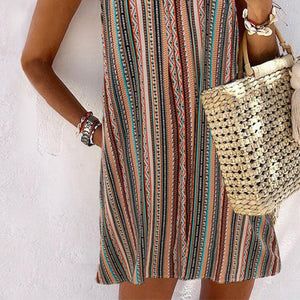 Striped Halter Sling Dress