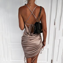 Load image into Gallery viewer, Sexy Backless Solid Color Party Mini Dress

