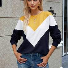Load image into Gallery viewer, Three-color Stitching Long-sleeved Sweater
