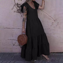 Load image into Gallery viewer, Elegant Ruffle Sleeve Casual Maxi Dress
