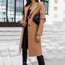 Load image into Gallery viewer, Lapel Long Sleeve Woolen Coat
