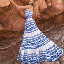 Load image into Gallery viewer, Bohemian Style V-Neck Print Suspender Dress
