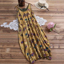 Load image into Gallery viewer, Round Neck Floarl Printed Sleeveless Dress
