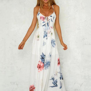 Printed Slit Sling Floarl Printed Dress