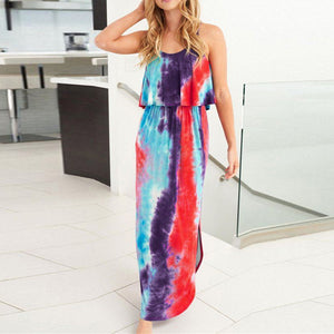 Tie Dye Casual Loose Fit Maxi Dress