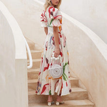Load image into Gallery viewer, Elegant V-Neck Floarl Printed Dress
