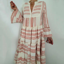 Load image into Gallery viewer, Geometric Print V-Neck Maxi Dress
