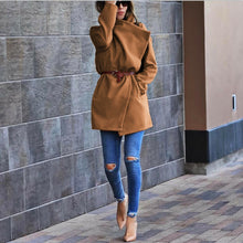 Load image into Gallery viewer, Fashion Woolen Shawl Coat With Belt
