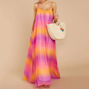 Bohemia Style Chiffion Vacation Maxi Dress