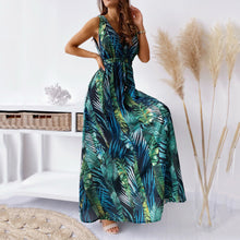 Load image into Gallery viewer, V-Neck Floarl Print Vacation Maxi Dress
