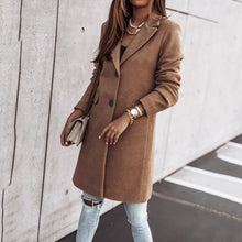 Load image into Gallery viewer, Simple Long-Sleeved Button Woolen Coat
