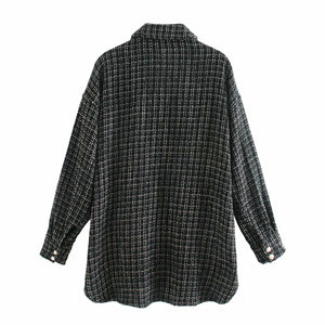 Elegant Pearl Button Coat