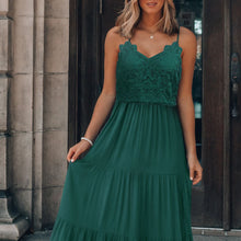 Load image into Gallery viewer, Patchwork Lace Sling Maxi Dress
