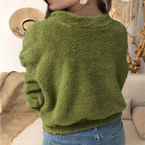 Casual Fleece Zipper Sweater Tops