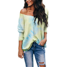 Load image into Gallery viewer, Tie-dyed V-neck Loose Long-sleeved T-shirt
