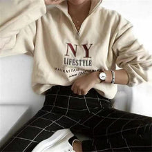 Load image into Gallery viewer, Fashion Zipper Letter Printing Sweatshirt
