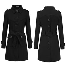 Load image into Gallery viewer, Fashion Slim Back Slit Woolen Coat
