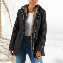 Load image into Gallery viewer, Real Two-Piece Fur Collar Hooded Cotton Jacket
