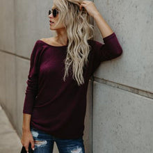 Load image into Gallery viewer, Sexy Open Back Knotted Long-sleeved T-shirt
