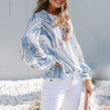Load image into Gallery viewer, Floral Print Round Neck Chiffon Shirt
