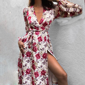 Floral Printed V-Neck Dress