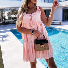 Load image into Gallery viewer, Lovely Ruffle Sleeveless Vacation Mini Dress
