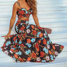 Load image into Gallery viewer, Fashion Floral Printed Vacation Vest+Dress Set
