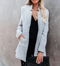 Load image into Gallery viewer, Slim Long Sleeve Woolen Coat
