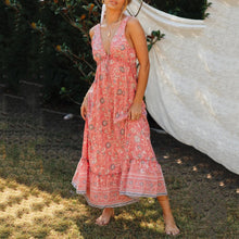 Load image into Gallery viewer, Sexy V-Neck Floarl Printed Boho Style Maxi Dress
