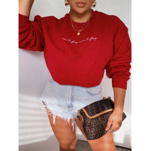 Load image into Gallery viewer, Letter Print Long-Sleeved T-Shirt Sweatshirt
