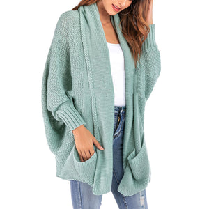 Bat Sleeve Knitted Sweater Coat