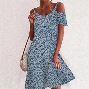 Floral Printed Off Shoulder Vacation Dress